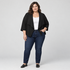 Chaqueta negra abierta mujer talla grande Max Studio XL