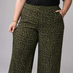 Pantalón palazzo print mujer talla grande tela Sofía confección nacional