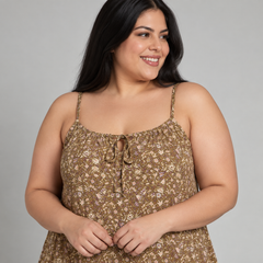 Vestido verano mujer Old Navy mostaza floral 3XL