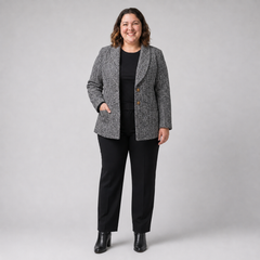 Blazer mujer talla grande gris jaspeado BloomChic XL