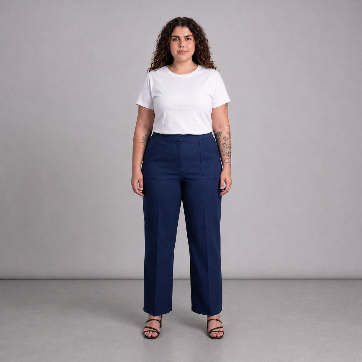 Pantalón mujer talla grande azul Mondetta XL elasticado forrado