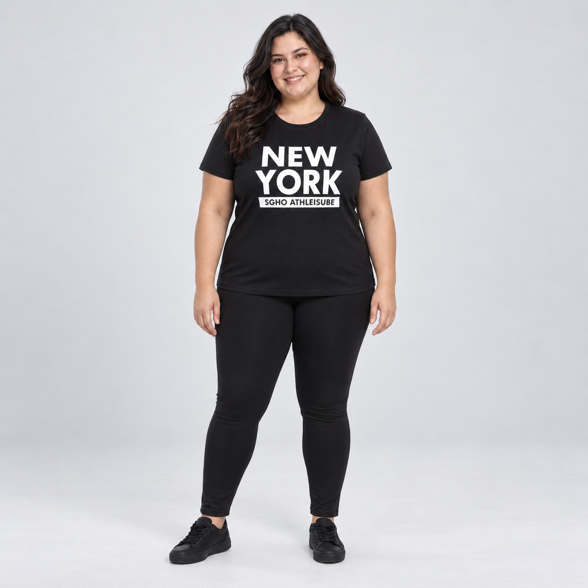 Polera mujer Moda Brasil talla grande negro y blanco