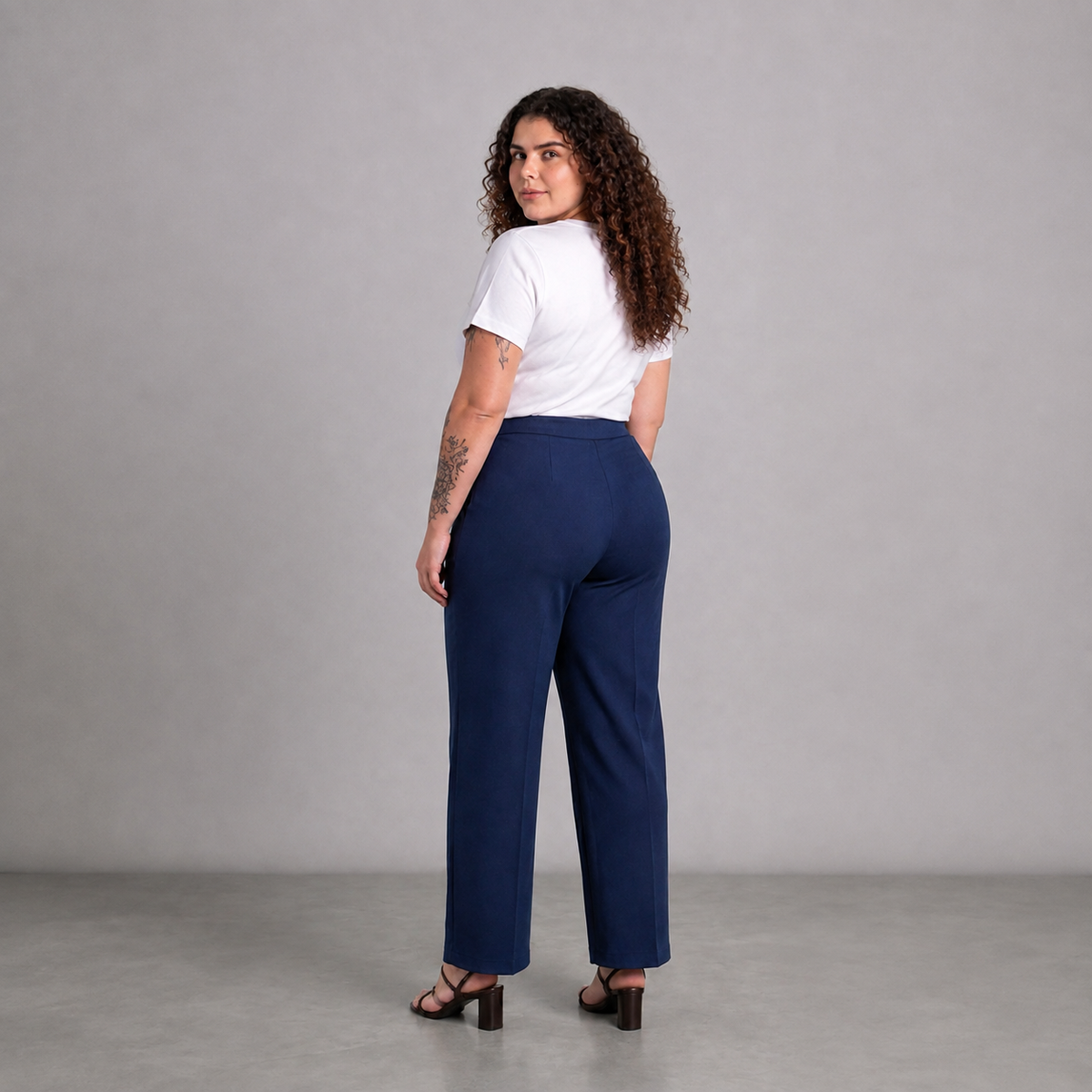 Pantalón mujer talla grande azul Mondetta XL elasticado forrado