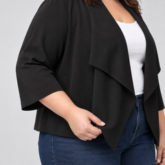 Chaqueta negra abierta mujer talla grande Max Studio XL