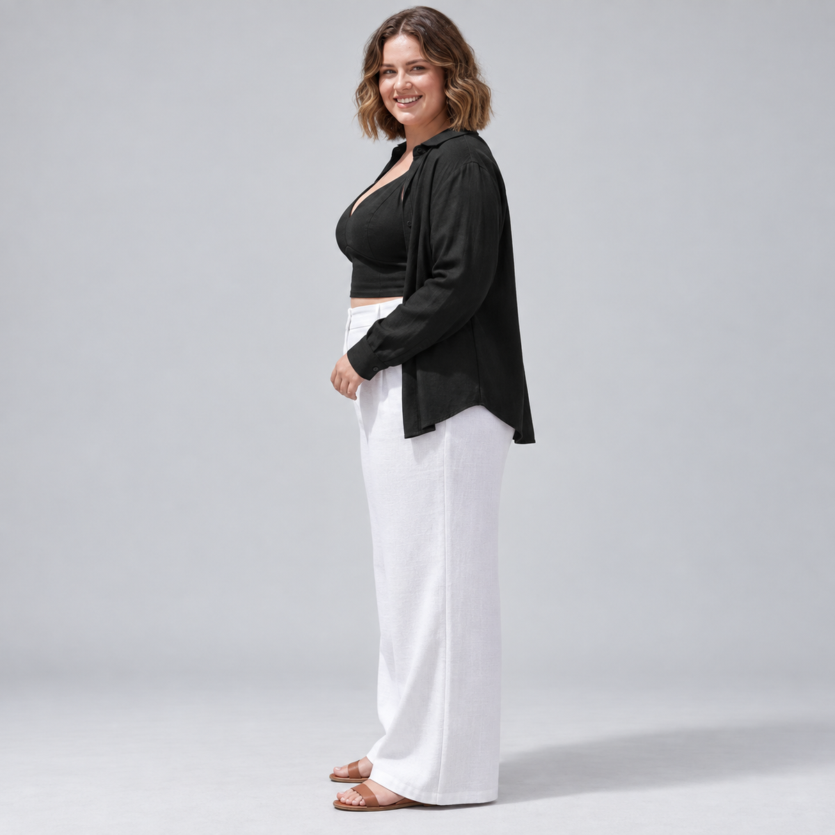 Conjunto top y blusa lino mujer marca Sheup moda Brasil