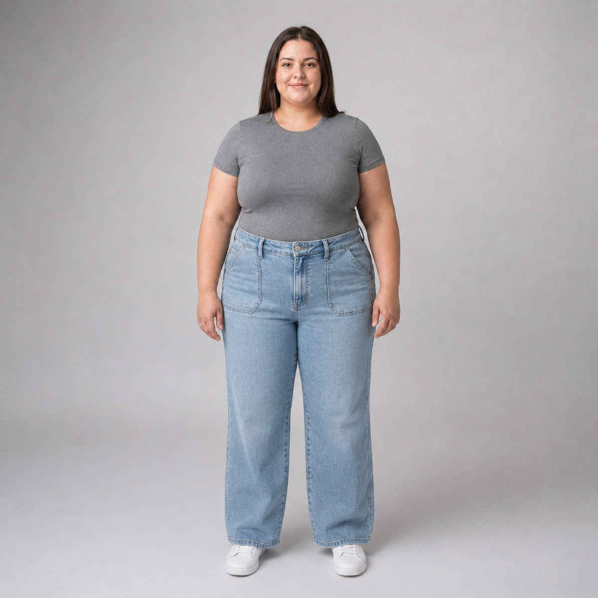 Jeans wide leg mujer talla grande confección nacional