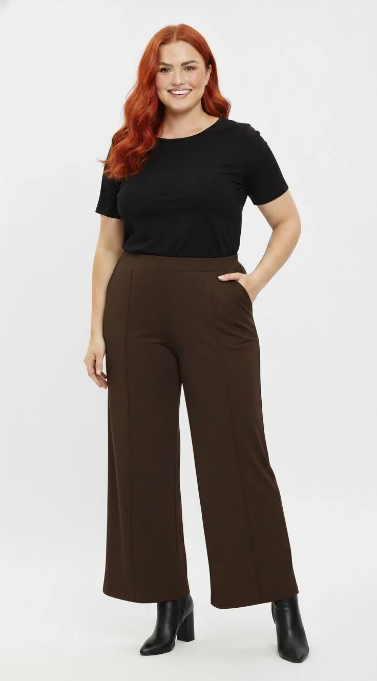 Pantalón Palazzo Liso Tela Sofía mujer talla grande Confección Nacional