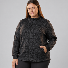 Polerón gris mujer Liz Claiborne con figuras talla grande