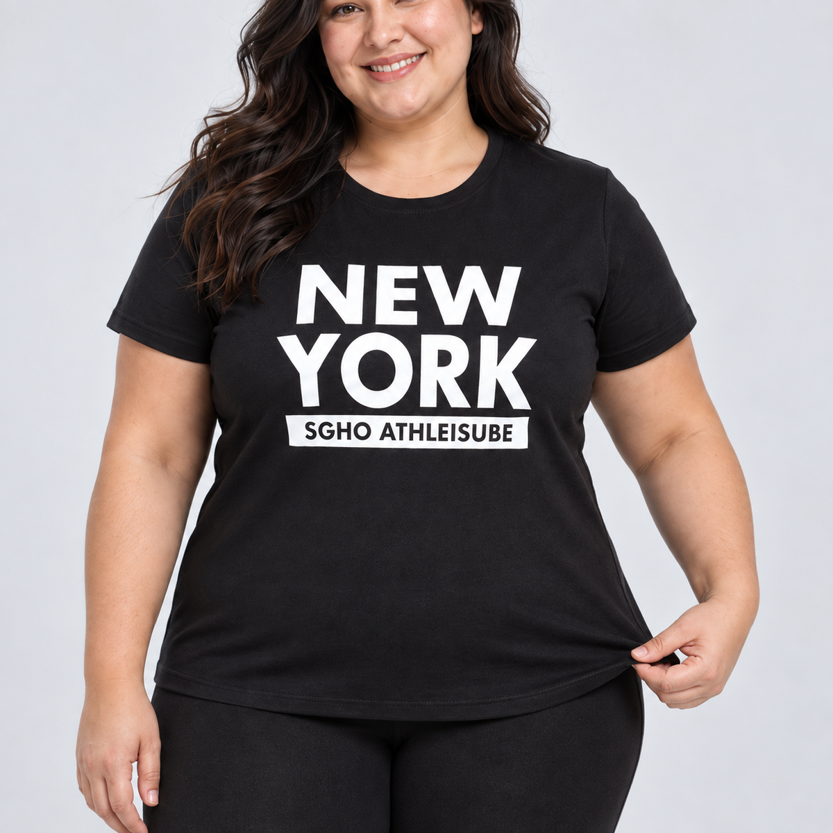 Polera mujer Moda Brasil talla grande negro y blanco