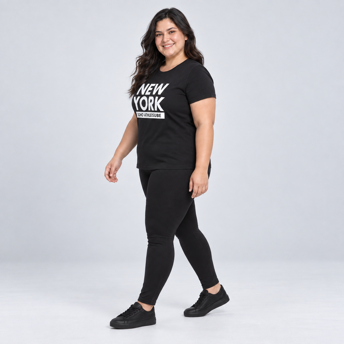 Polera mujer Moda Brasil talla grande negro y blanco