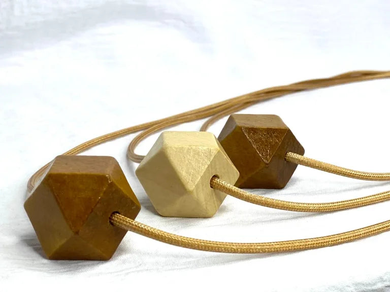 Collar mujer cuentas de madera beige By Brasil