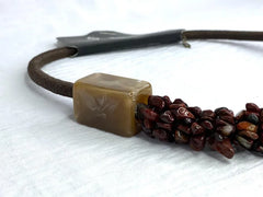 Collar gargantilla mujer piedras rojas Bisutería by Brasil
