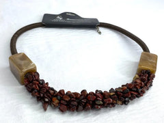Collar gargantilla mujer piedras rojas Bisutería by Brasil