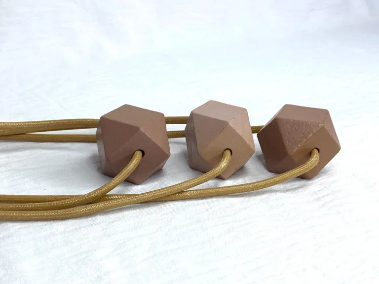 Collar mujer cuentas de madera palo rosa By Brasil