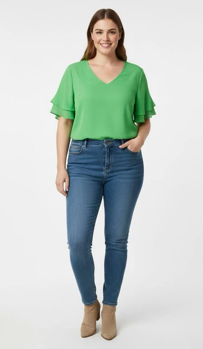 Blusa verde mujer talla grande Vince Camuto