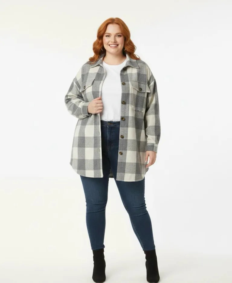 Chaqueta Afranelada a Cuadros Old Navy