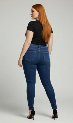 Jeans Superlipo mujer talla grande con faja interna