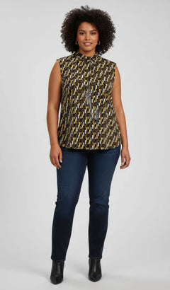 Blusa mujer Worthington diseño geométrico moderno talla grande