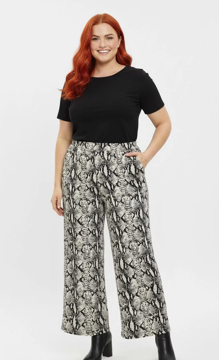 Pantalón Palazzo Print mujer talla grande Tela Sofía Confección Nacional