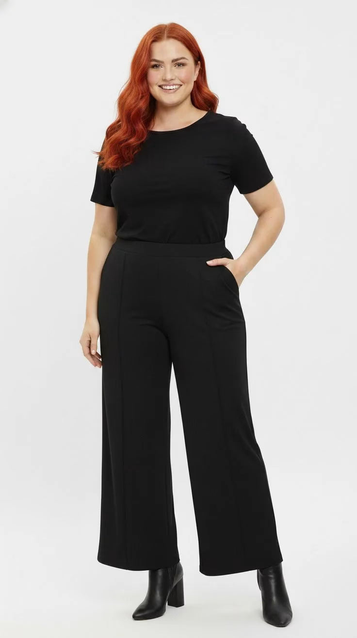 Pantalón Palazzo Liso Tela Sofía mujer talla grande Confección Nacional