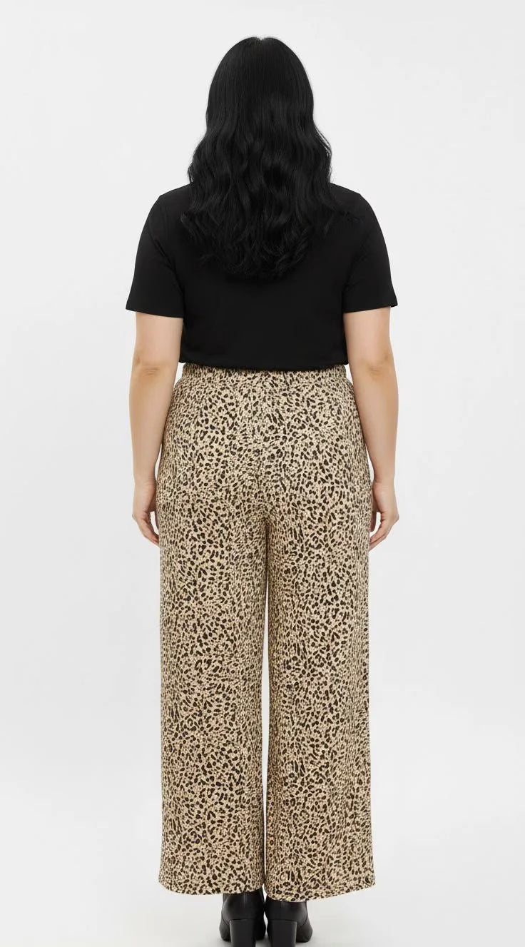 Pantalón Palazzo Print mujer talla grande Tela Sofía Confección Nacional