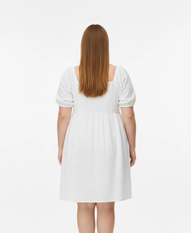 Vestido verano mujer Old Navy blanco hombro arrepollado XL