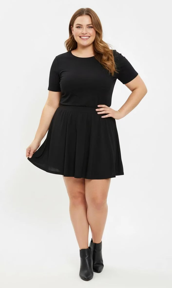 Falda short mujer talla grande confección nacional tela Sofía