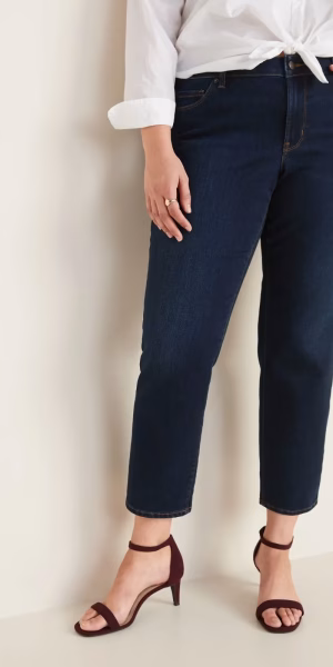 Jeans recto elasticado slim mujer talla grande old navy