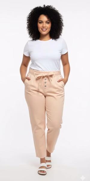 Pantalón color damasco mujer talla grande Loft 2XL