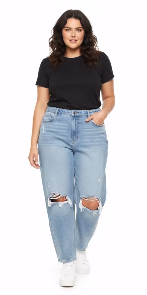 Jeans destroy mujer talla grande And Now This
