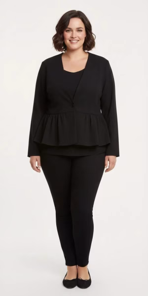 Chaqueta de mujer talla grande negra Séjour L–XL