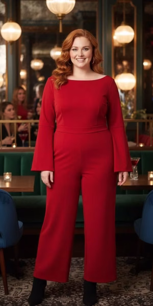 Enterito mujer talla grande rojo Adrianna Papell elegante