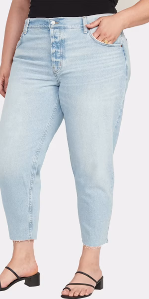 Jeans old navy mujer recto talla grande tiro alto