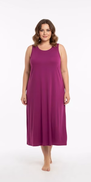 Vestido fucsia sin mangas mujer talla grande Time and True