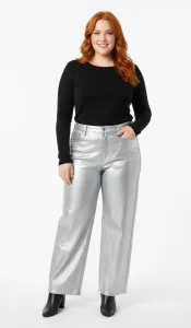 wide leg claro metalizado mujer talla grande Wild Fable XL