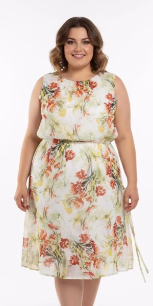 Vestido blanco floreado mujer talla grande NY Collection 3XL