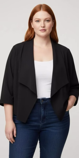 Chaqueta negra de tope mujer talla grande Max Studio XL