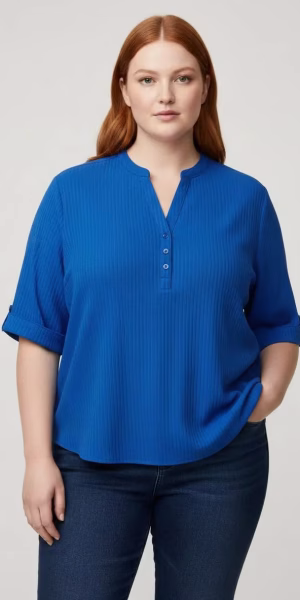 Blusa azul mujer talla grande Coofandy XL