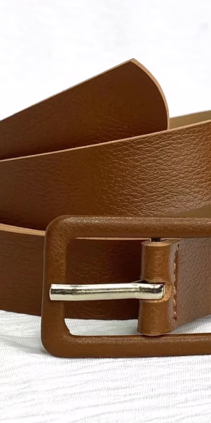 Cinturón mujer eco cuero café Bisutería by Brasil