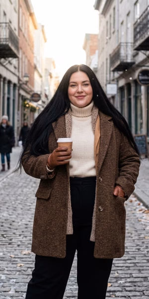 blazer tipo abrigo mujer talla grande café jaspeado Old Navy XL-XXL