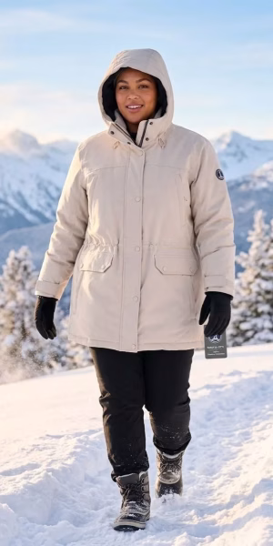 Parka beige mujer Land’s End talla 3XL