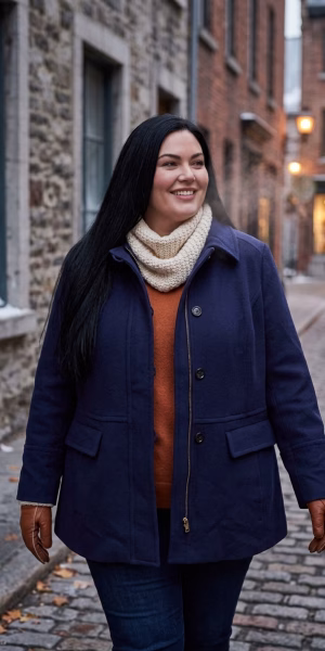 Abrigo mujer talla grande azul Talbots 3XL a 4XL